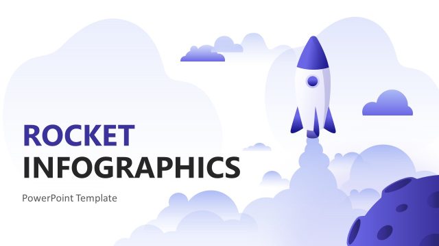Editable Rocket Infographics PPT Template Cover Slide