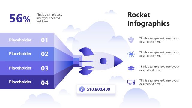 Four Phase Rocket Propulsion Diagram with Text & Percentage