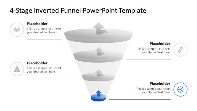 4-Stage Inverted Funnel PowerPoint Slide Template