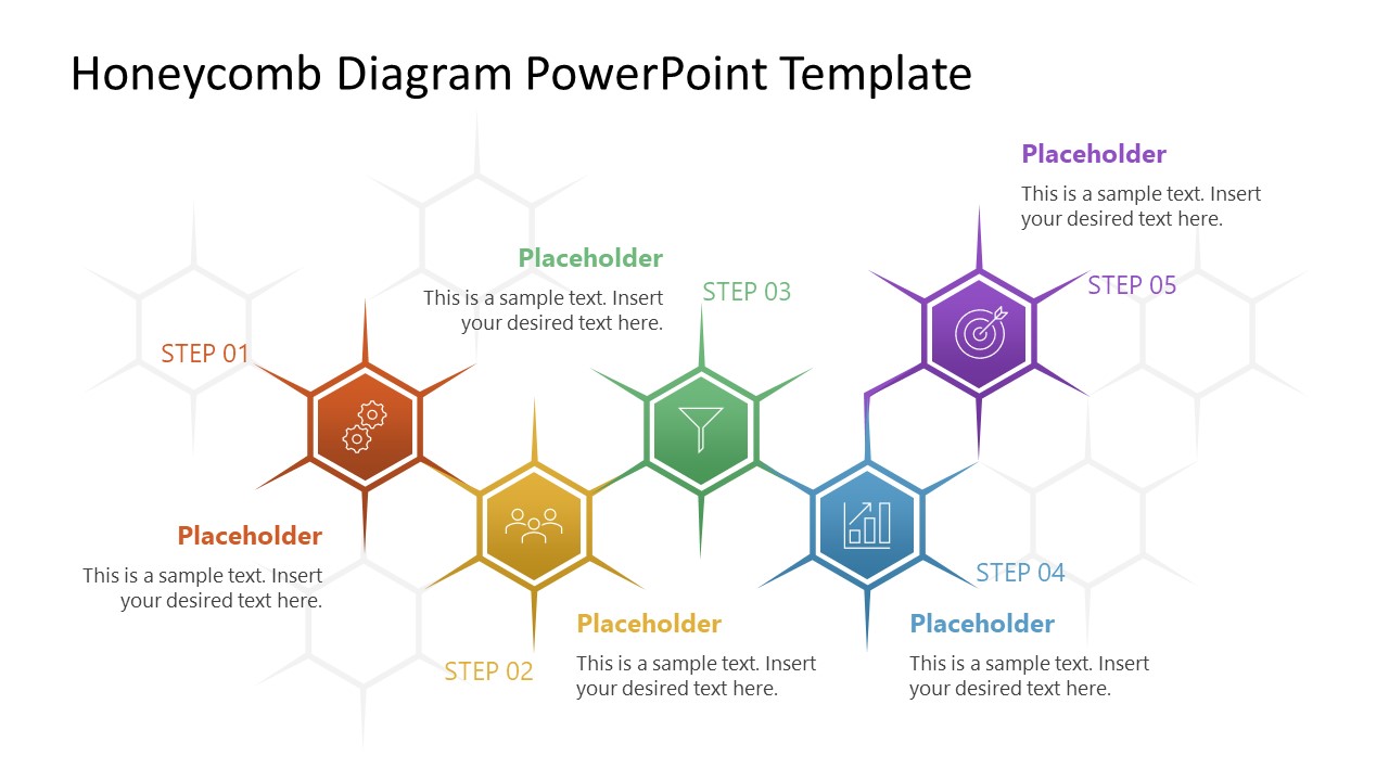 Multicolor Honeycomb Diagram Template Slide 
