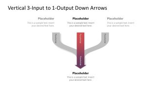 Customizable Vertical 3-Input 1-Output Down Arrows Template