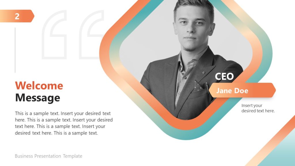 Welcome Message for Corporate Identity Presentation Design - SlideModel
