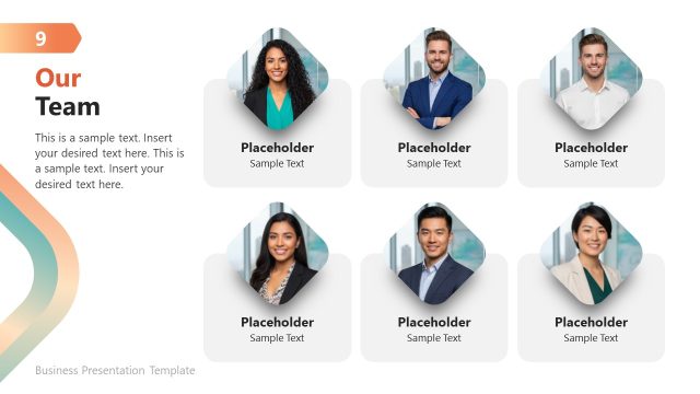 Editable Team Profiles in Corporate Identity Presentation