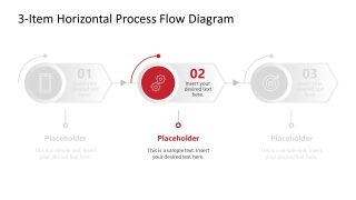 3-Item Horizontal Process Flow Diagram PPT Slide 