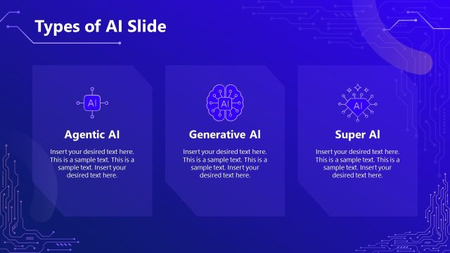 Types of AI Discussion Slide – AI Training PPT Template