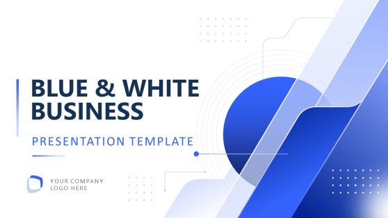 Editable Blue & White Business PPT Slide 
