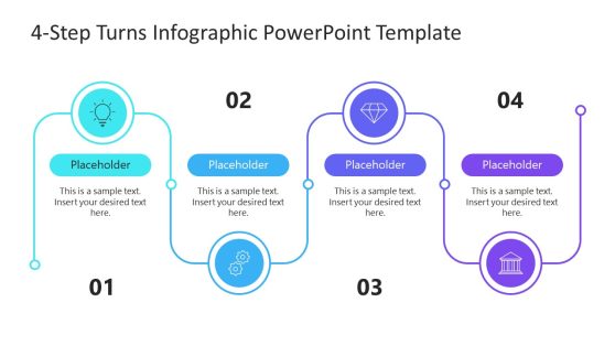 4-Step Turns Infographic PowerPoint Template