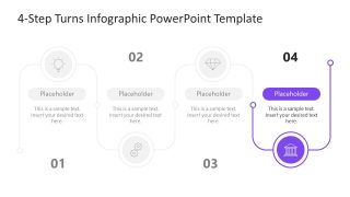 4-Step Turns Infographic Template PPT Design 