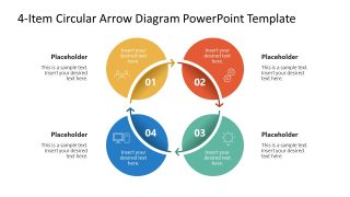 4-Item Circular Arrow Diagram Presentation Template