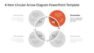 4-Item Circular Arrow Diagram Template Design 