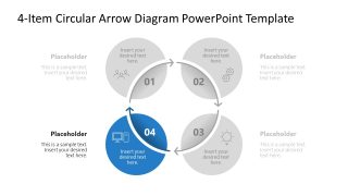 Customizable 4-Item Circular Arrow Diagram Layout 