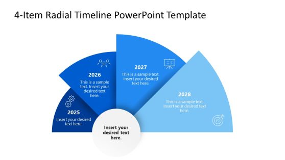 4-Item Radial Timeline PowerPoint Template