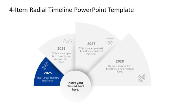 4-Item Radial Timeline PowerPoint Slide