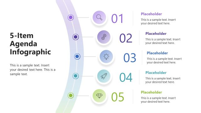 5-Item Agenda Infographic Presentation Slide Layout