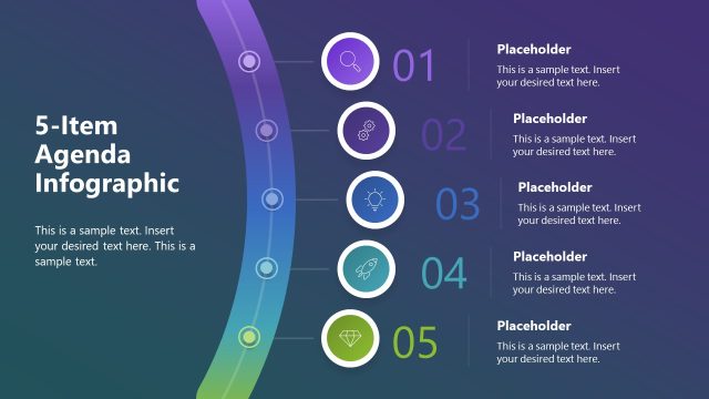 Customizable 5-Item Agenda Infographic Presentation Template