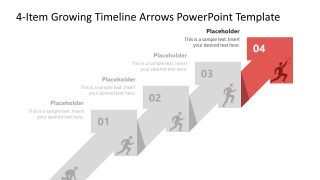 Creative 4-Item Growing Timeline Arrows Template