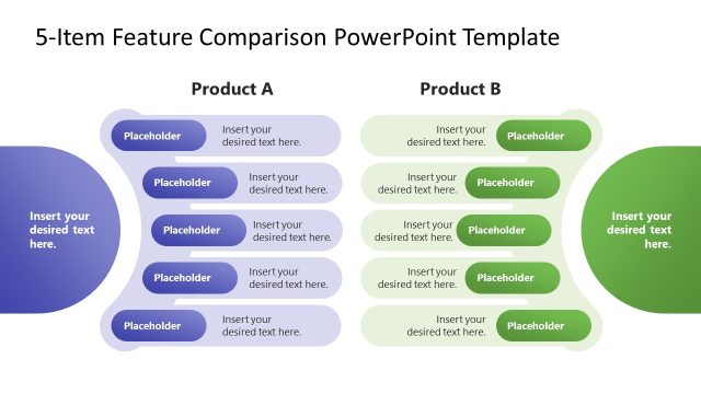 5-Item Feature Comparison PowerPoint Template