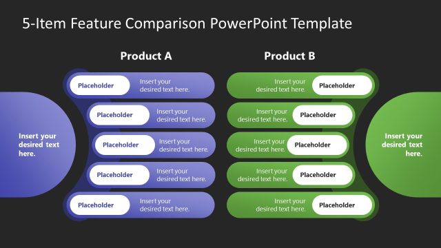 5-Item Feature Comparison Template Layout