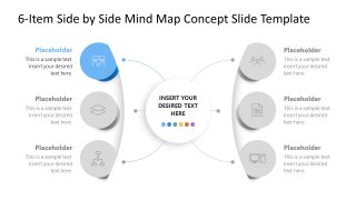 6-Item Side by Side Mind Map Concept Template Layout 