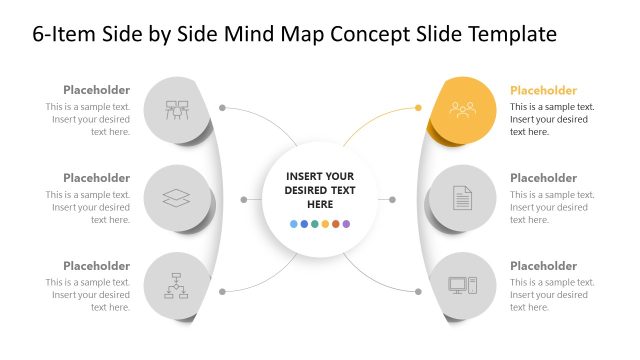 6-Item Side by Side Mind Map Concept Layout