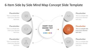 Editable 6-Item Side by Side Mind Map Concept Design for Business Presentation