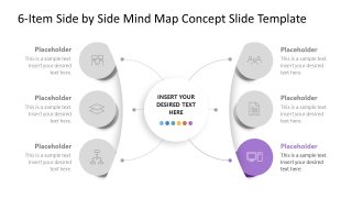 6-Item Mind Map Concept Diagram Template