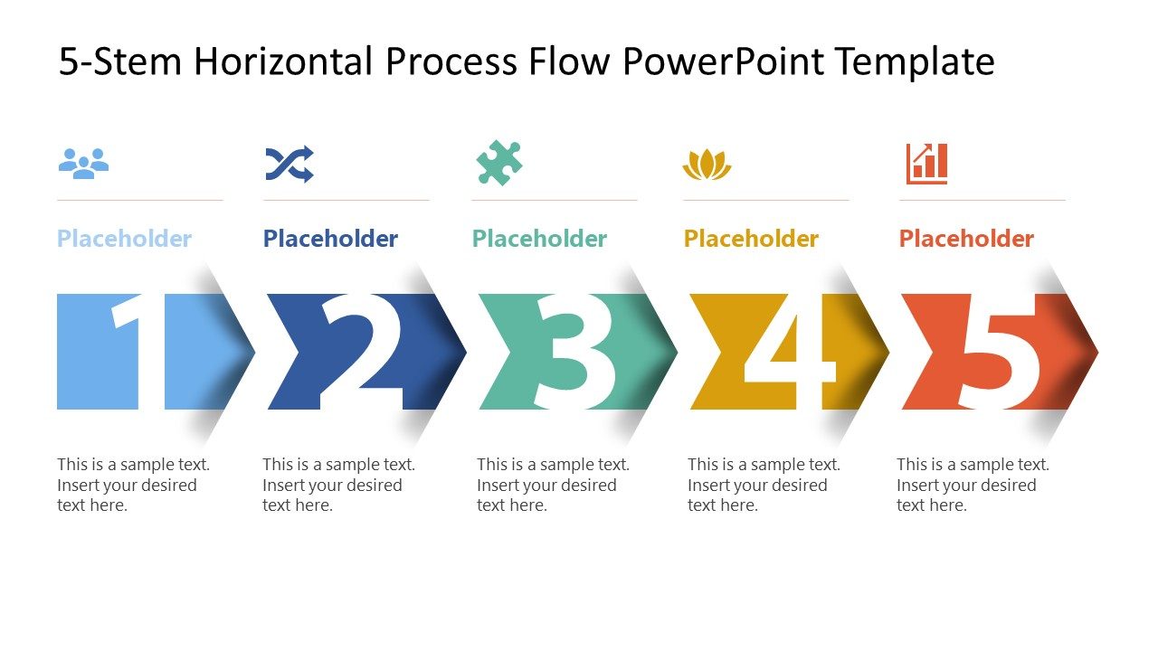 5-Step Horizontal Process Flow PowerPoint Template