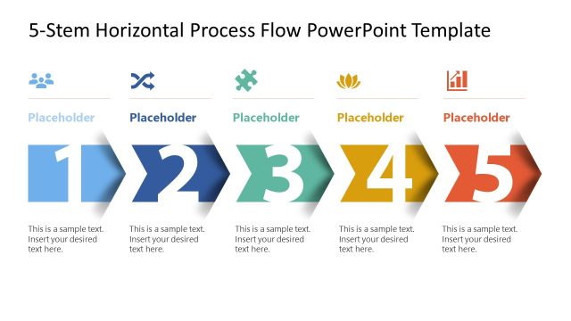 Five Step Arrow Diagram – 5-Step Horizontal Process Flow Template