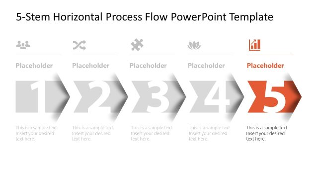 5-Step Horizontal Process Flow Presentation Slide Template