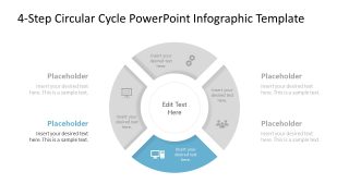 4-Step Circular Cycle Infographic Template Layout 