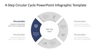 Editable 4-Step Circular Cycle Infographic Slide Layout 