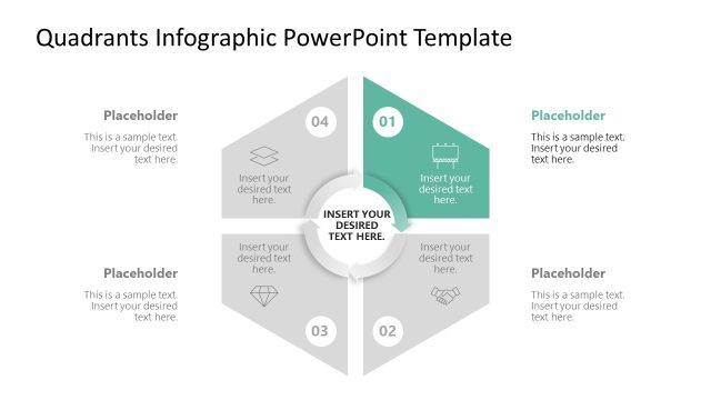 Hexagon Shape Quadrants PPT Template for Presentation