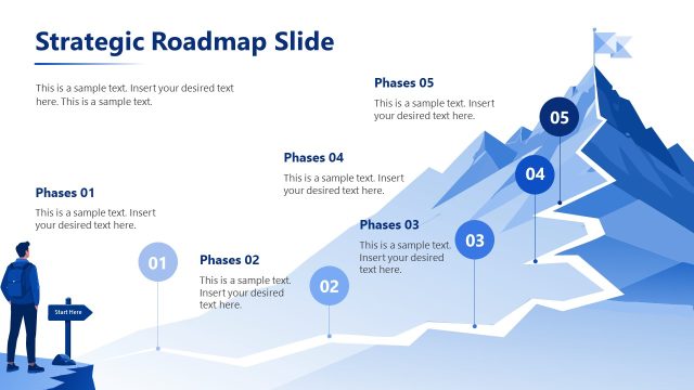 Mountain Diagram Slide for Strategic Roadmap Discussion