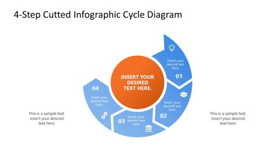 4-Step Cutted Infographic Cycle Slide Diagram 