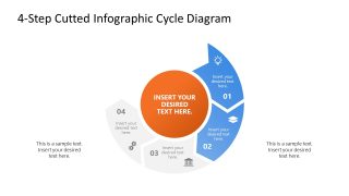 4-Step Cutted Infographic Cycle Template Diagram 