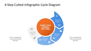 Customizable 4-Step Cutted Infographic Cycle PPT Template