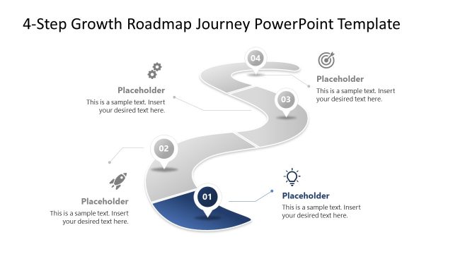 4-Step Growth Roadmap Slide Template