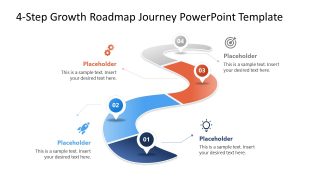 4-Step Growth Roadmap Template for Presentation 