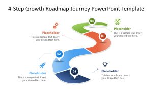 4-Step Growth Roadmap Template PPT Design
