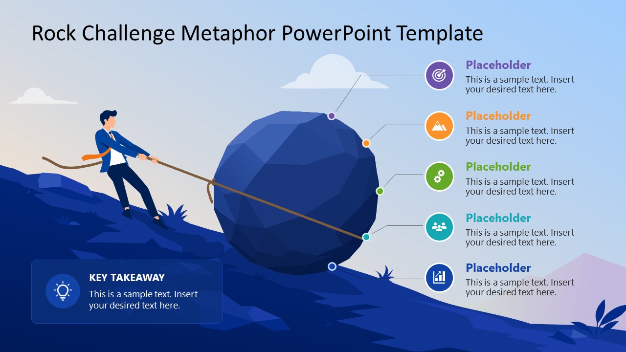 Editable Pulling a Rock Metaphor PPT Template