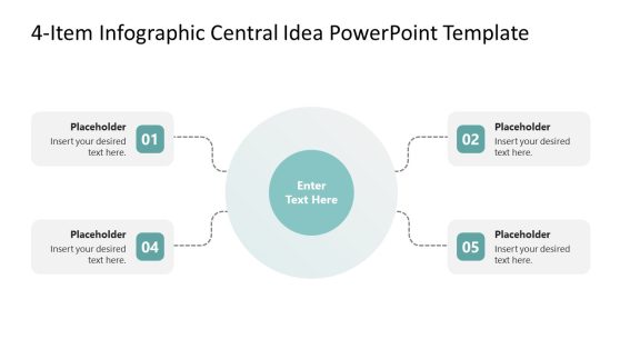 4-Item Infographic Central Idea Presentation Template