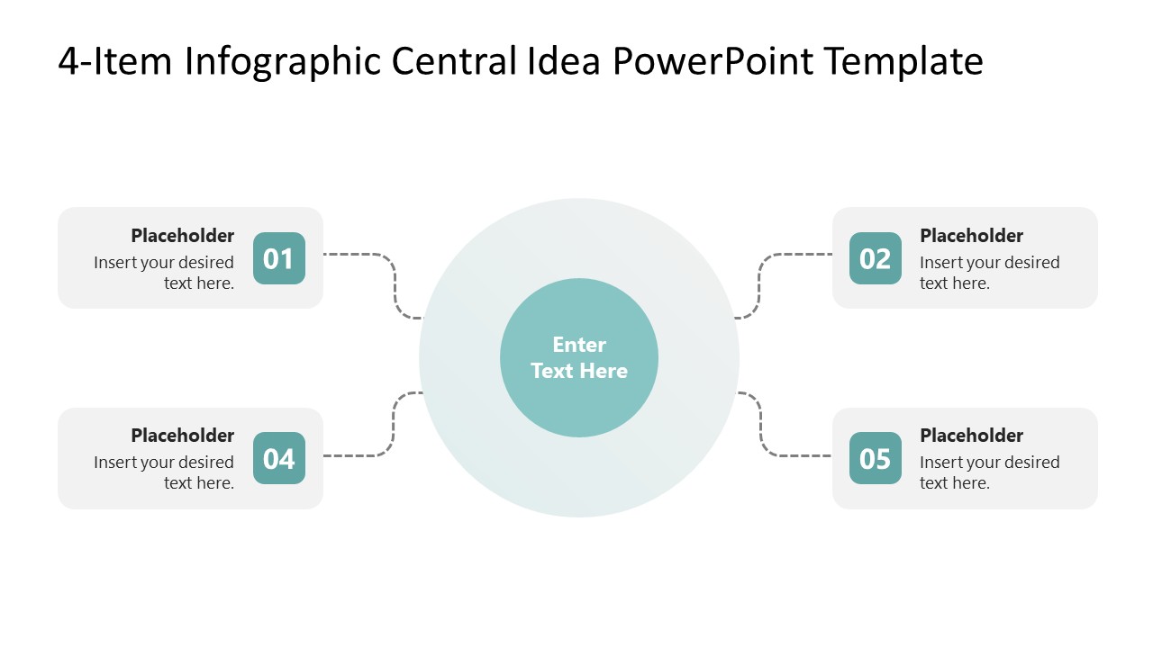 4-Item Infographic Central Idea PowerPoint Template