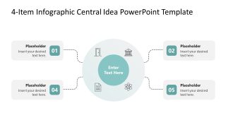 Customizable 4-Item Infographic Central Idea Template Layout 