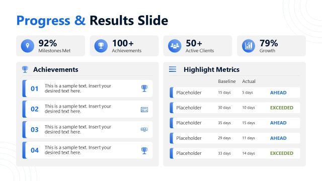 Progress & Results Overview – Welcome to My Presentation Slide Deck