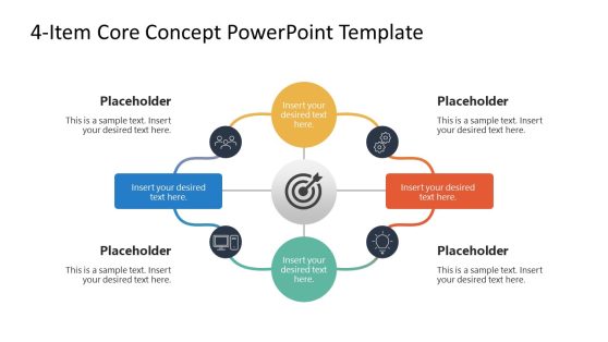 4-Item Core Concept PPT Layout 