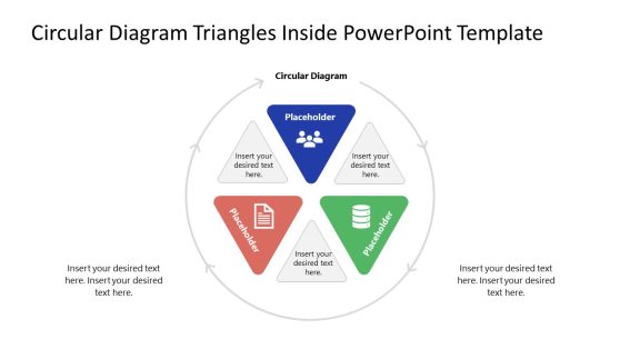 Circular Diagram Triangles Inside Slide PPT Template
