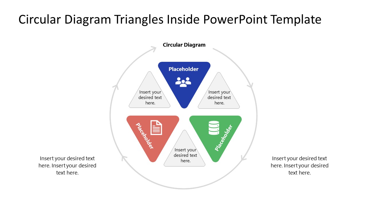 Circular Diagram Triangles Inside Slide PPT Template
