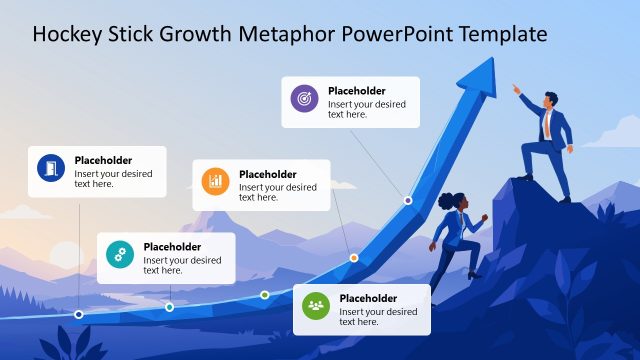 Hockey Stick Metaphor Presentation PPT Slide with Illustration