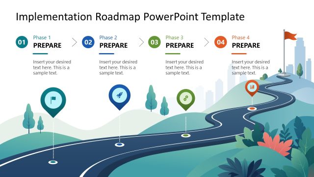Editable Implementation Roadmap PPT Template