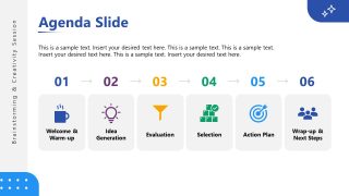 Session Agenda - Brainstorming Creativity PPT Template